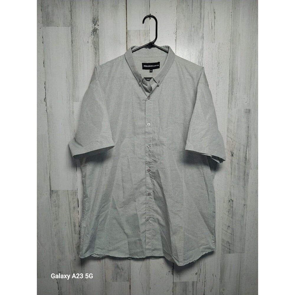 Molokai Surf Co Men's XXL Short Sleeve Button Up Gray